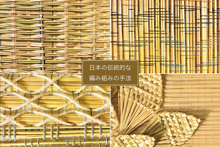 麦わらと稲わらを用いた壁面ユニット「wara･kasuri」
